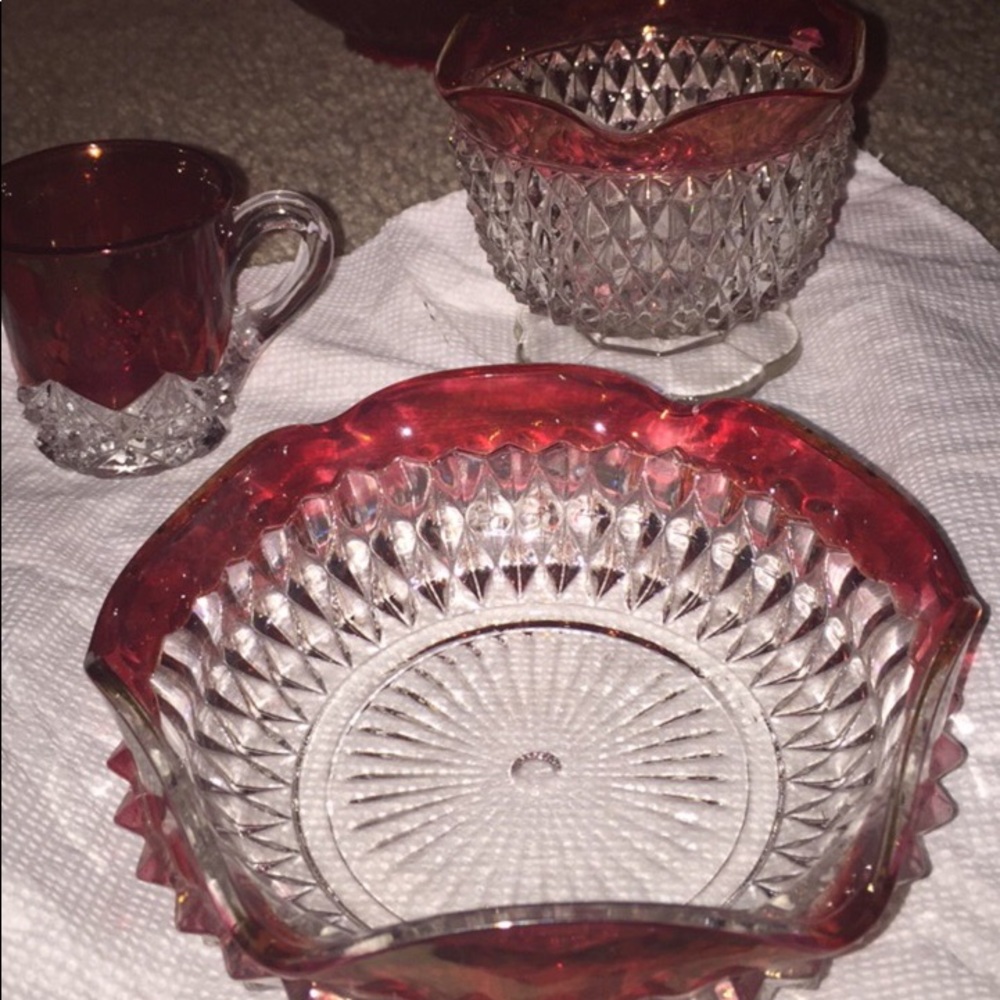 Red accented glassware